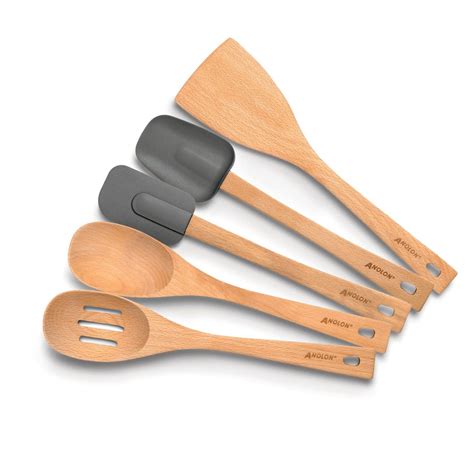 Cleaning them carefully right after you use them will help prevent them from accumulating bacteria. Anolon Advanced Tools Natural Beechwood 5-Piece Tool Set ...