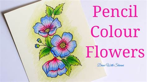 Easy Flowers Using Pencil Colors Colored Pencil Shading Flowers Youtube