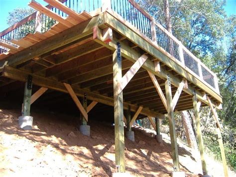 Building A 24 X 20 Deck On Steep Slope Sloped Backyard Building A