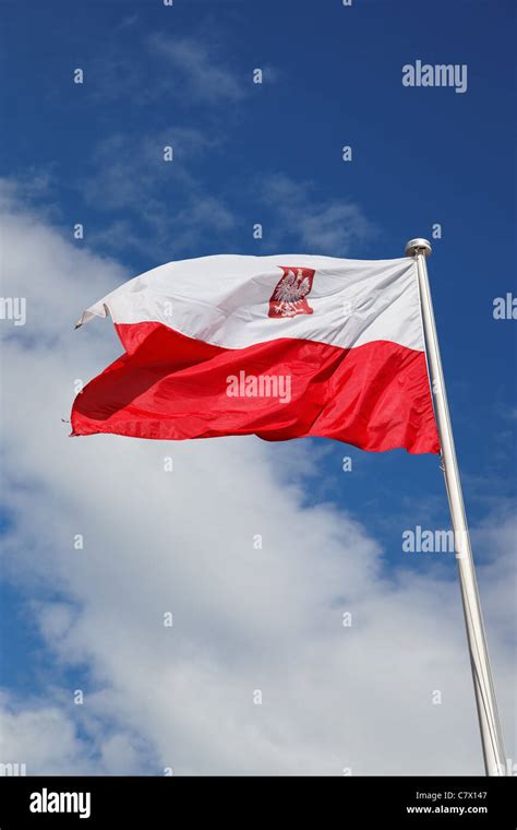 Polish National Flag In The Sky Stock Photo Alamy