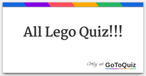 All Lego Quiz