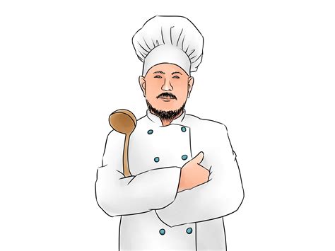 Hold basket of bread, cake, pizza, menus, posters, contour. Comment devenir un chef cuisinier: 9 étapes - wikiHow
