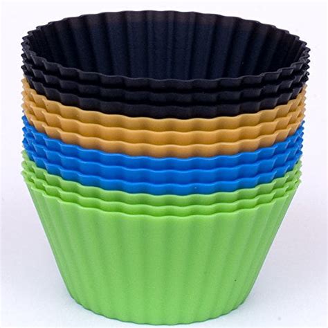 Silicone Cupcake Liners Set Of 12 Reusable Muffin Baking Cups In