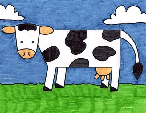 How To Draw A Cartoon Cow Easy Drawings Dibujos Faciles Dessins Faciles