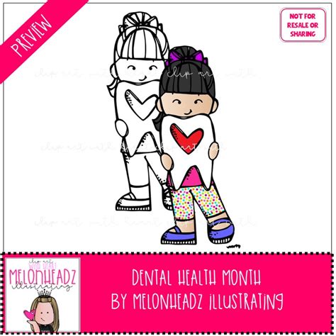 Dental Health Month Clipart Mini Melonheadz Illustrating