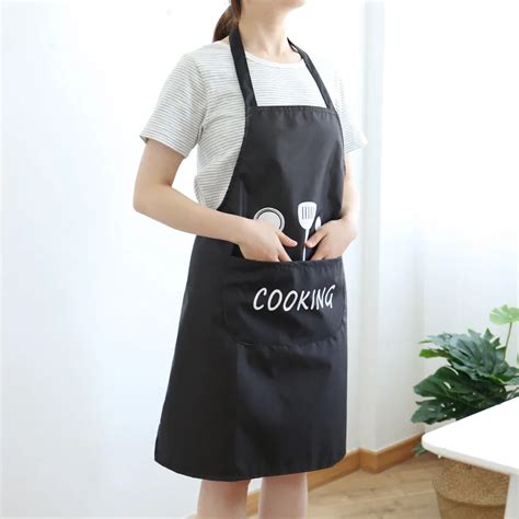 Adult Cooking Apron Oil Proof Gowns Home Sleeveless Kitchen Work Clothes Hanging Neck Waist
