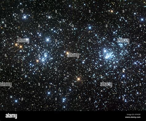 The Double Cluster Ngc 884 And Ngc 869 As Seen In The Constellation