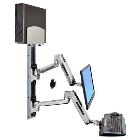 Ergotron Lx Sit Stand Wall System Keyboard And Monitor Mount With Medium