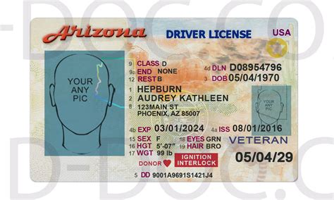 Usa Arizona Driver License Front Back Sides Psd Store