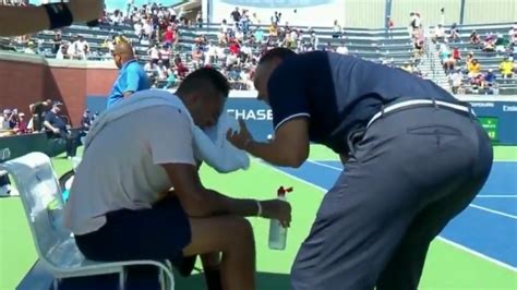us open nick kyrgios umpire pep talk mohamed lahyani outcome herald sun