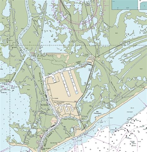 Nautical Charts Of Port Fourchon And Approaches Louisiana Etsy