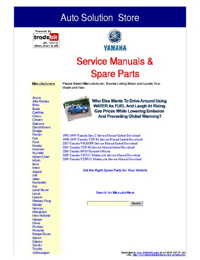 Service manual : Yamaha Yamaha Service Manuals.pdf, These Yamaha