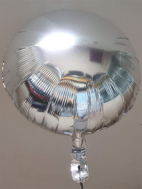 Anagram Silver Round Mylar Foil Balloon Inflated With Helium Foil