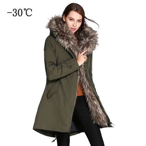 coutudi winter jacket women 2018 parkas plus size outwear coats woman army green big fur hood