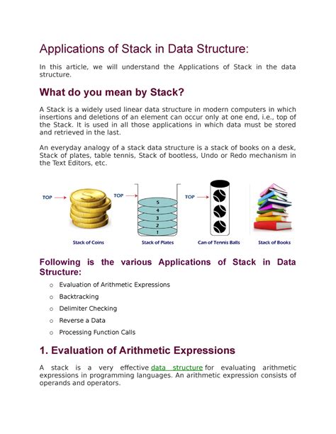 Applications Of Stack In Data Structure What Do You Mean By Stack A