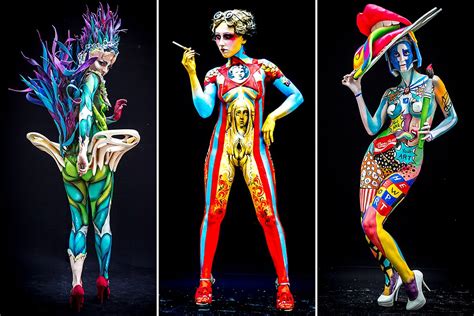 Models Covered Only In Paint Compete At The Th World Bodypainting