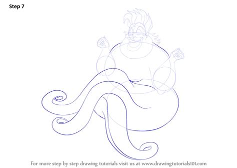 How To Draw Ursula From The Little Mermaid The Little Mermaid Step By