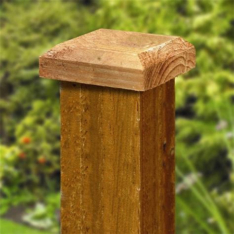 96x96x23mm Brown Treated Post Cap For 75mm Post Lawsons