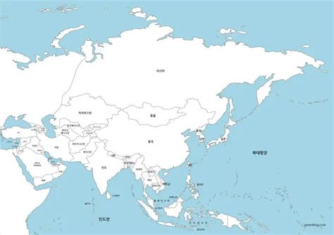 아시아 지도 3가지 종류 무료 다운로드 Greenblog