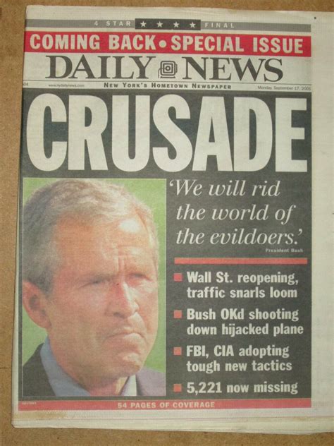 New York Daily News 911 8 Paper Set Saved Right Off The Stand Ebay