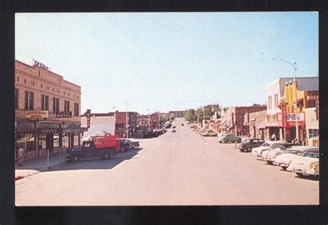 Gillette Wyoming 1950s Cars Downtown Street Scene Stores Truck