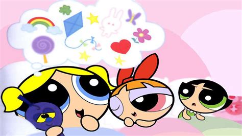 The Powerpuff Girls Blossom Bubbles And Buttercup In Dreamy Background