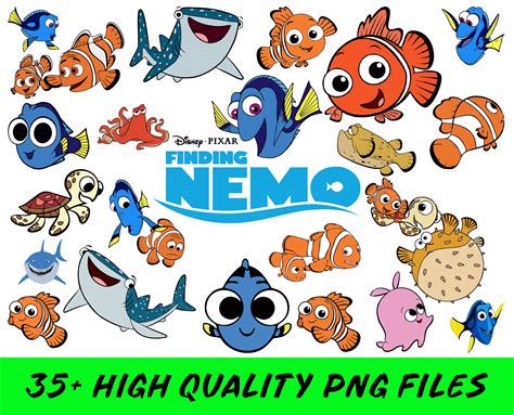 Finding Nemo Clip Art Finding Nemo Png Finding Nemo Party Etsy