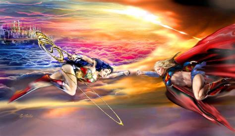 Wonder Woman Vs Supergirl Superhero Fan Art Supergirl Comic