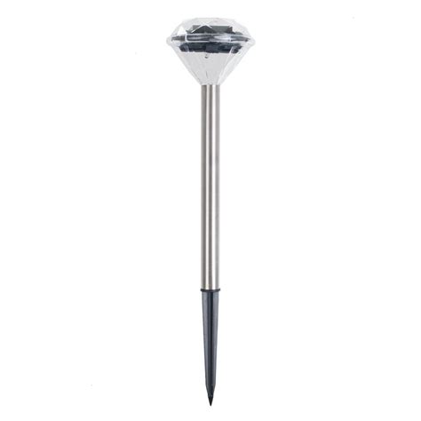 It might be better to start with something basic to see what would work best with your yard. Pure Garden Solar Powered LED Silver Diamond Pathway Light ...