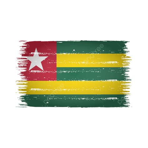 Togo Vector Hd Images Togo Flag Vector With Watercolor Brush Style