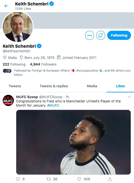 Anonymous—a twitter account with neither a first nor a last name and no url in the profile (because a url could point to a webpage that partially or fully identifies the user). Keith Schembri Likes Brexit, Broken Phone Memes And His Own Replacement, According To His ...