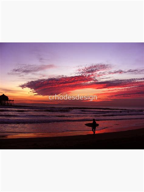 California Beach Sunset Surfer Silhouette Poster For Sale By