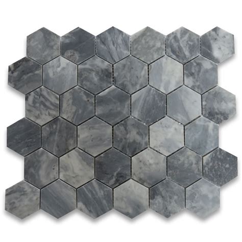 Shades of gray hexagon porcelain matte finish mosaic wall tile. Bardiglio Gray 2 inch Hexagon Mosaic Tile Polished ...