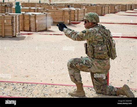 A Task Force Spartan Soldier From Headquarters Support Company 36th