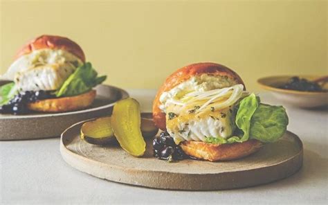 Halibut Burger With Blueberry Relish By Chef Ned Bell Blueberry