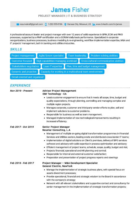Project managers need to be adept with a wide variety of skills, and your resume should reflect this fact. Project Manager Resume Sample & Writing Tips 2020 ...