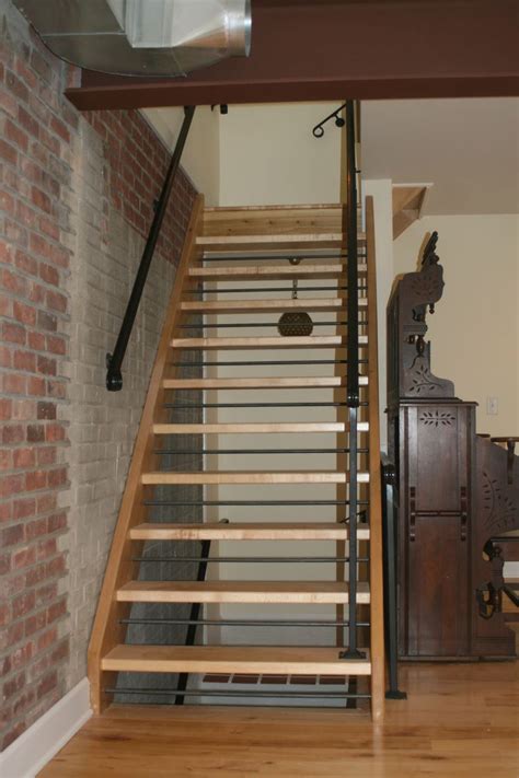 Open Staircase With Wood Treads And Risers Give Us A Call 518 384