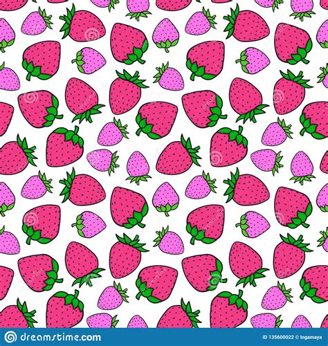Strawberry Sweet Pink Color Seamless Pattern Design Surface Texture