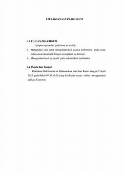 Laporan Praktikum Uji Karbohidrat