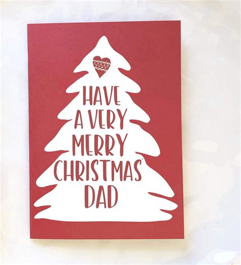 Red Christmas Card For Dad Father Xmas T T For Him
