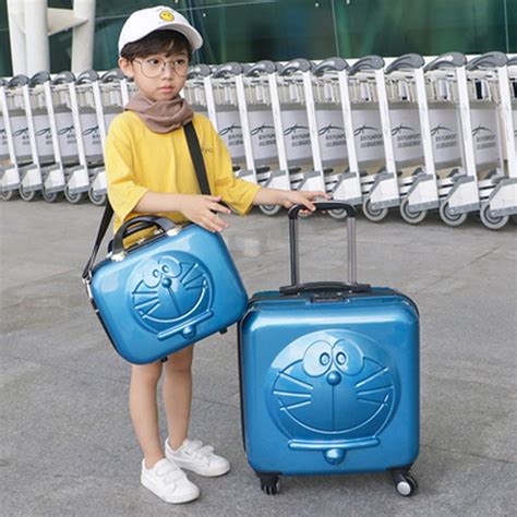 New Children Doraemon Cartoon Luggage 3d Machine Cat Luggage Kids