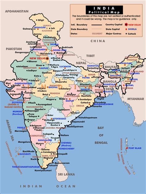 Administrative Map Of India India Administrative Map