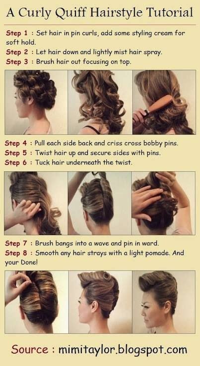 Diy Stylish Curly Quiff Hairstyle With Images Hair