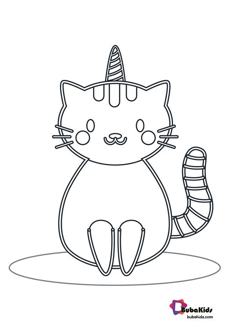 unicorn cat coloring page collection  animal coloring pages  teenage printable