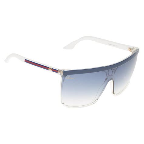 gucci blue and white gg 3554 s shield sunglasses gucci the luxury closet