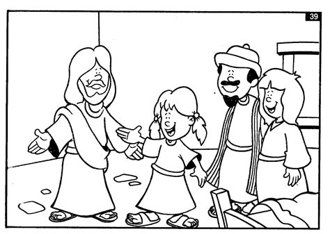 Jesus Healing Jairus Daughter Coloring Pages Coloring Pages