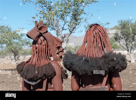 Detail Of The Head Dress Of Himba Women In Namibia Africa Stock Photo