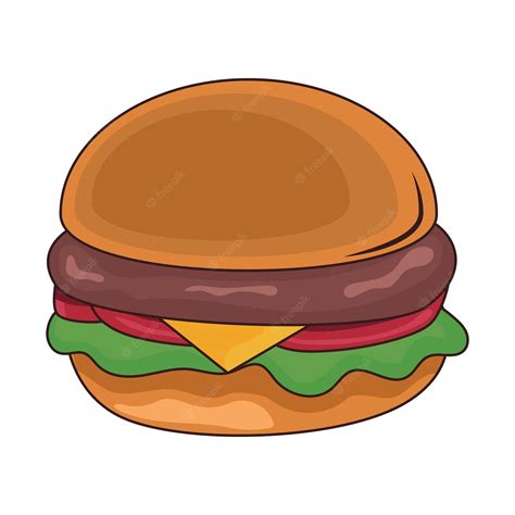 Premium Vector Burger Fast Food Cartoon Vector