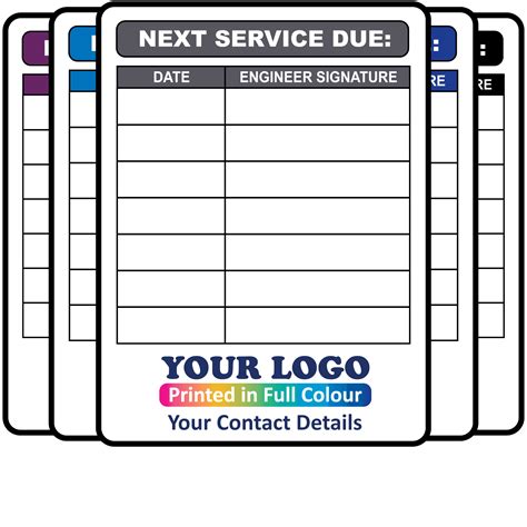 Personalised Next Service Due Labels | Label Bar