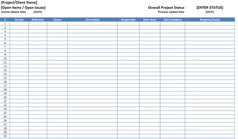 Project Issue Log Template Excel Issue Log Templates 9 Free